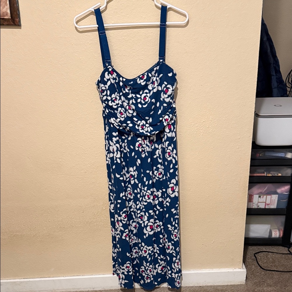 Lane Bryant Blue Floral Maxi Dress
